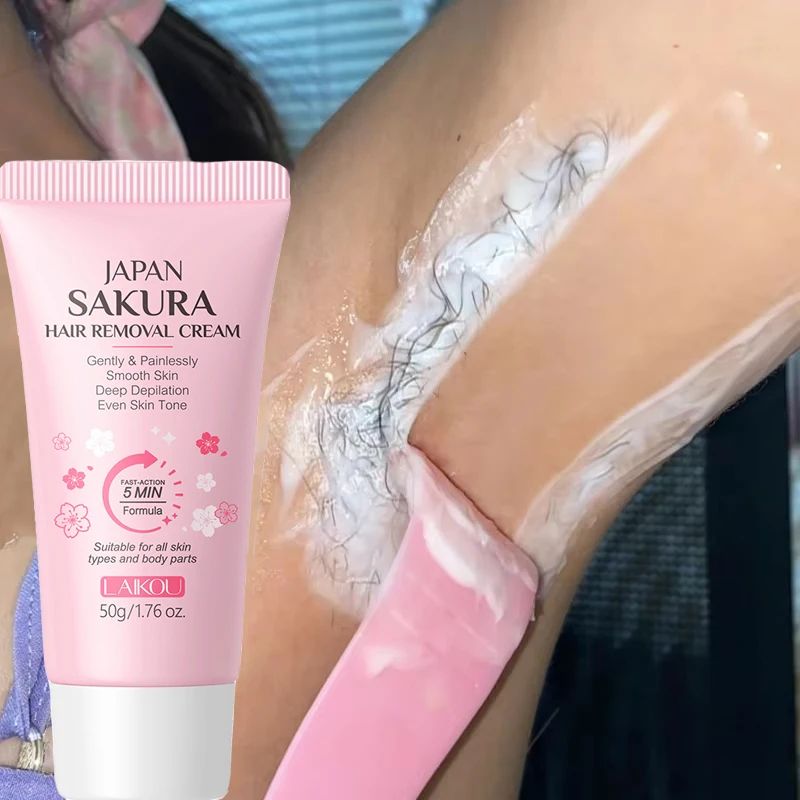 Sakura Hair Removal Cream Fast Painless Hair Growth Inhibitor Arm Armpit Legs Intimate Areas Permanent Depilatory for Men Woman-Shaving-Blushia