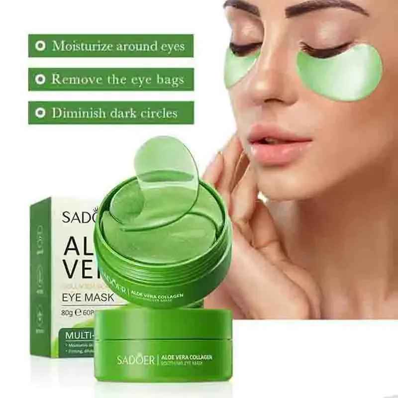 60PCS Aloe Vera Collagen Eye Mask – Anti-Dark Circles & Wrinkle Care-Eye Mask-Blushia