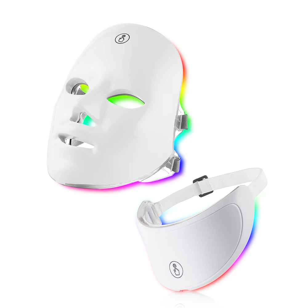 7 Colour LED Face & Neck Mask – Red Light Therapy for Skin Tightening & Anti-Ageing-Face & Neck Mask Device-Blushia