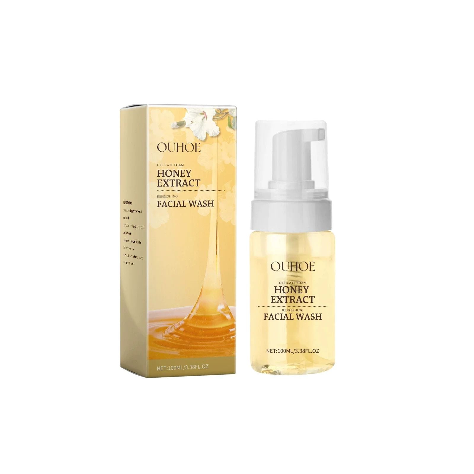 Honey Facial Foaming Cleanser Gentle Oil Control Reduce Acne Blackhead Purify Pore Soothing Relieve Redness Hydrating Face Wash-Face Wash-Blushia