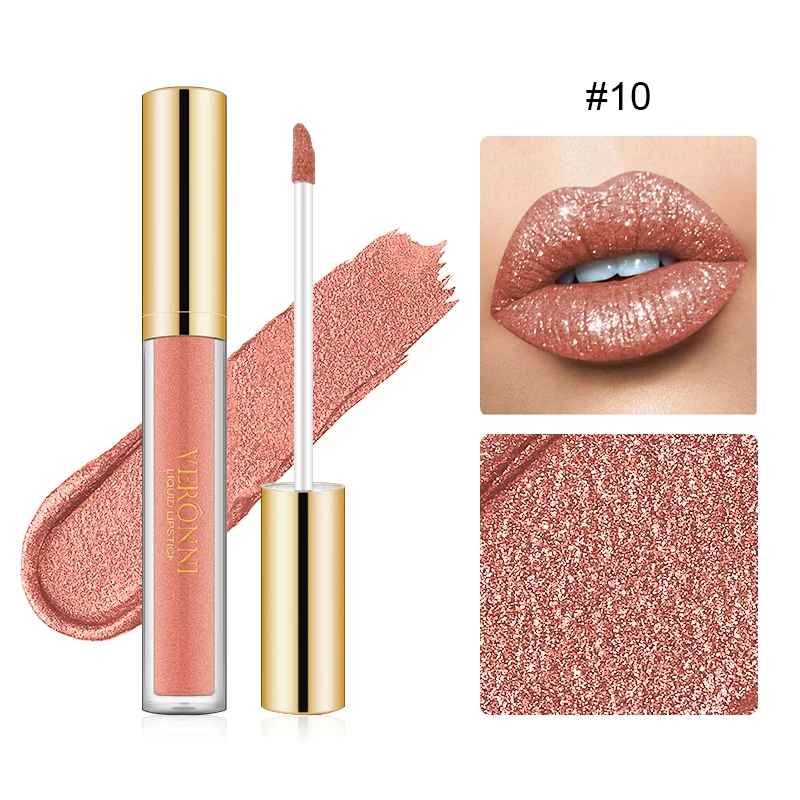 Glitter Liquid Lipstick – Shimmer Pearlescent Waterproof Long-Lasting Gloss-Glitter Lip Gloss-Blushia